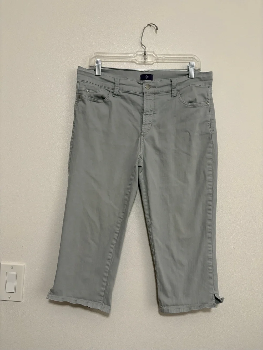 NYDJ Women's Casual Crop Jeans in Light Gray Green 12